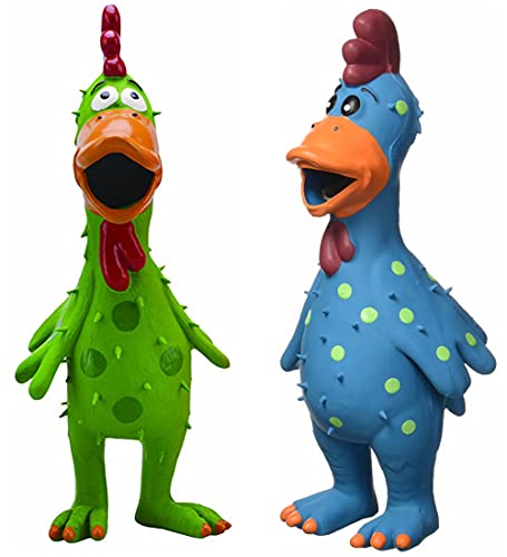 HDP Multipet Latex Grunting Toy Bundle Chicken Assorted Color Pack of 2 - Image 1