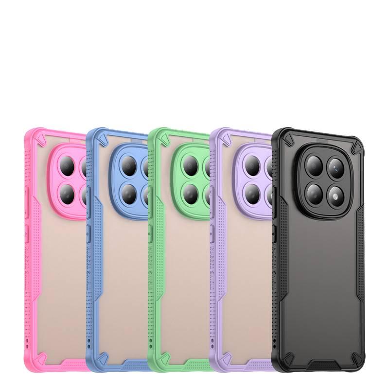 LS غطاء واقي بTPU+PC لـ Redmi Note 15 Pro مع مقاوم للصدمات وحماية من السقوط مع مقاوم للصدمات مع حامل قائم مع مغناطيس قوي باللون بنفسجي مغناطيسي بوظيفة حامل من مادة TPU باللون الأحمر. - Image 2