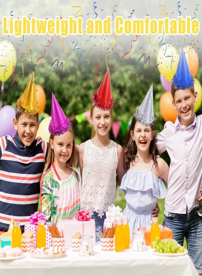 CANREVEL قبعات حفلات هولوجرافية من CANREVEL عدد 12 للبالغين، أغطية رأس للحفلات|الاحتفالات|الأعياد، مستلزمات الحفلات لتزيين الحفلات، قبعات مخروطية مع خيوط لامعة للنساء والرجال - Image 2