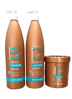 zero35 Shampoo 1000ml And Conditioner 1000ml And Mask 1000ml Italian Keratin Protein Anti Frizz Kit For Hair Treatment Free Of Sulphate And Salt 