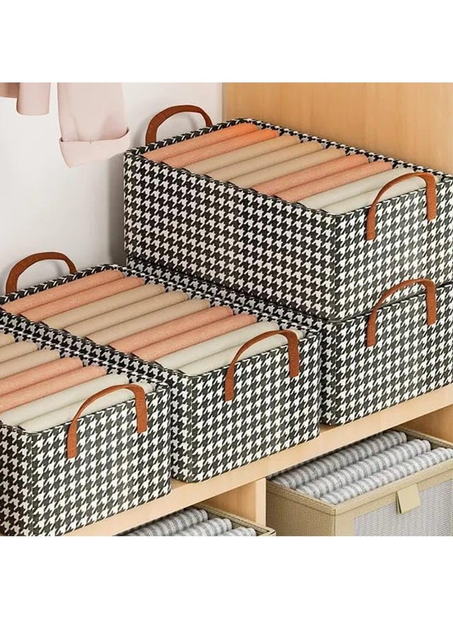 RollsTimi  Foldable Storage Box Large Capacity Clothes Trousers Storage Basket,Black White - Image 5