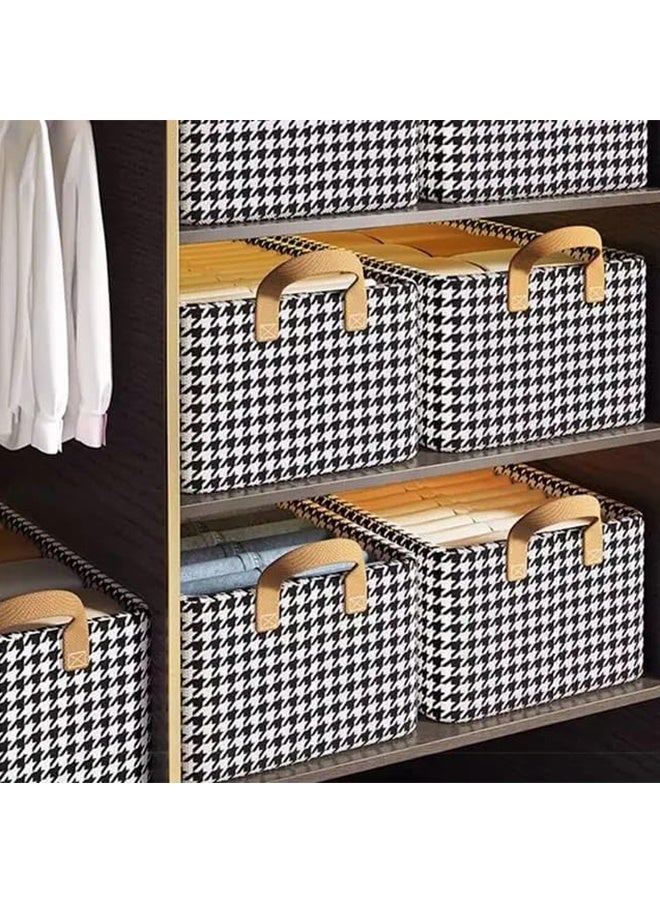RollsTimi  Foldable Storage Box Large Capacity Clothes Trousers Storage Basket,Black White - Image 4