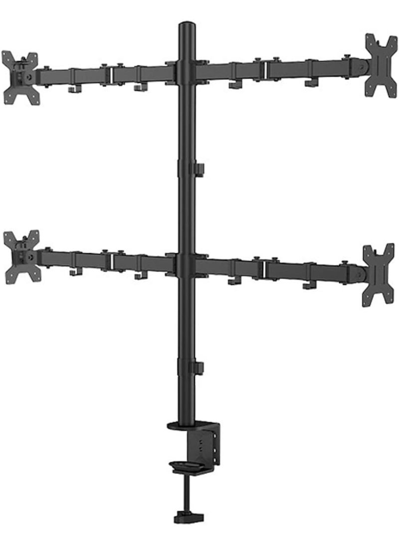 Professional Quad Monitor Desk Mount - Fully Adjustable Heavy-Duty Free-Standing Bracket - Independent Multi-Screen Support System for 4 LCD Displays - Ergonomic Workstation Organizer for Enhanced Productivity - Image 1