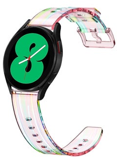 Y&D No Gap Band Compatible for Samsung Galaxy Watch 5/4 40mm 44mm, 5 Pro 45mm Band/Watch 4 Classic 42mm 46mm, 20mm Transparent Replacement Silicone Wrist Strap  - Image 1