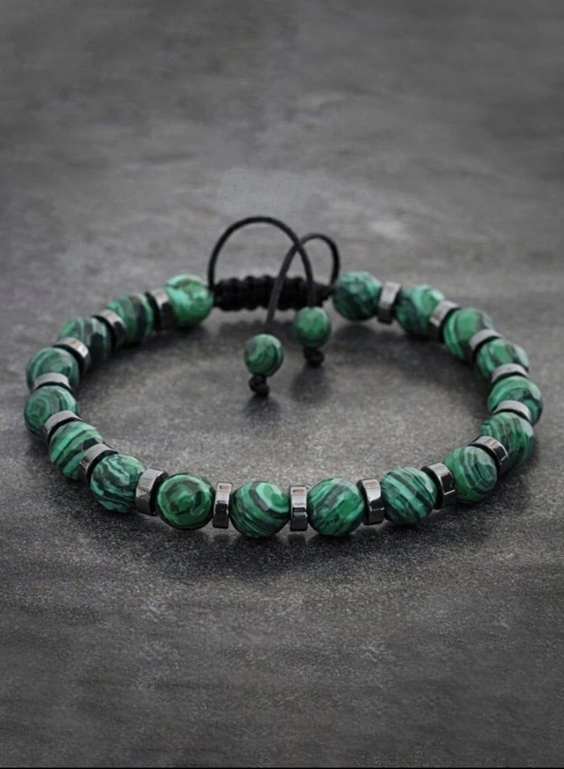 لوكشري كونسبت اسوارة رجالية أنيقة وعصرية مصنوعة من حجر الملاكيت الطبيعي - Image 1