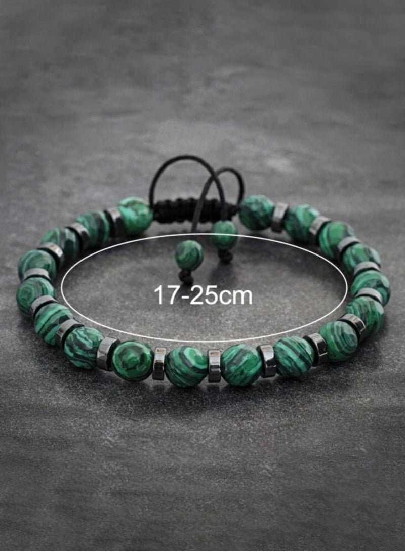 لوكشري كونسبت اسوارة رجالية أنيقة وعصرية مصنوعة من حجر الملاكيت الطبيعي - Image 2