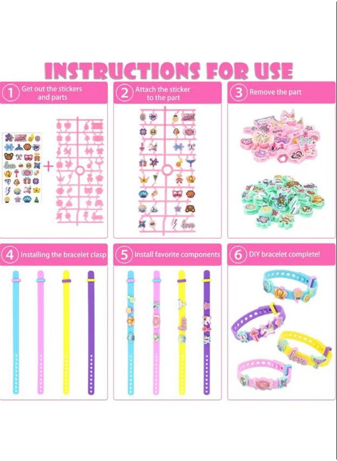 DIY Bracelet Making Kit for Girls, Arts and Crafts for Kids Ages 3 4 5 6 7, Friendship Bracelet Making Kit with Colour Bracelet/Stickers, Girls Birthday Presents for 3 4 5 6 7 Year Old  - Image 3