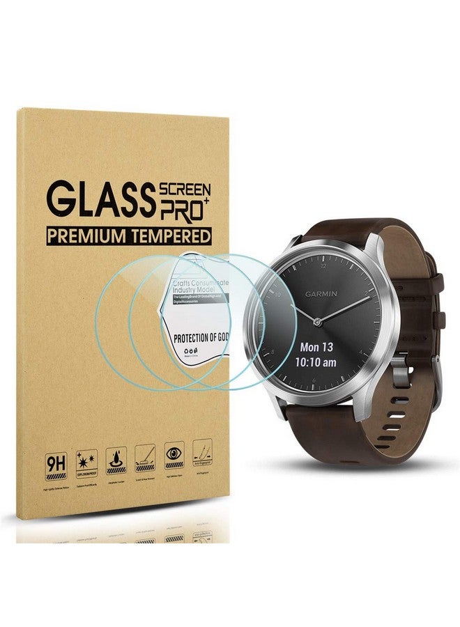 Diruite 3-Pack for Garmin Vivomove HR Screen Protector Tempered Glass for Vivomove HR [2.5D 9H Hardness] [Anti-Scratch] [No-Bubble] - Image 1