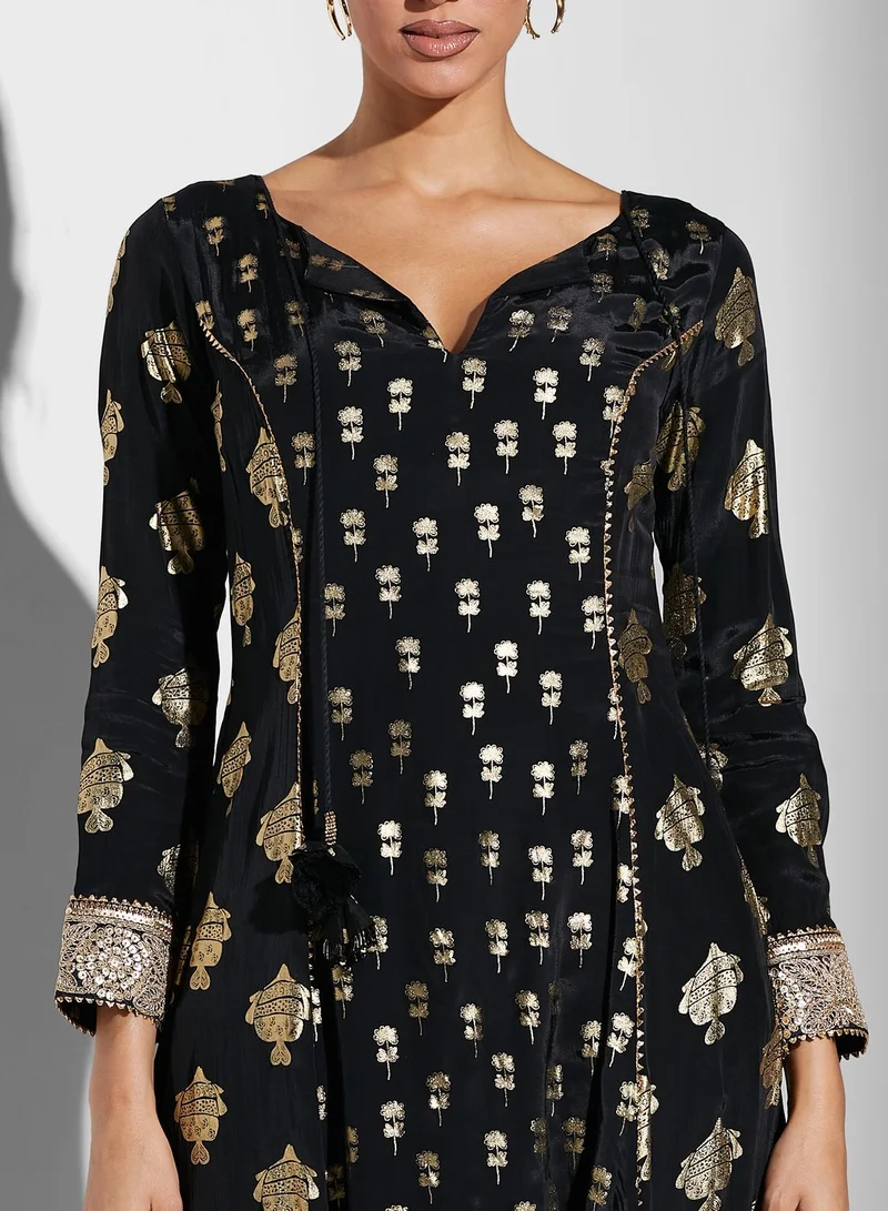 masaba Tiered Sequin Detail Dress