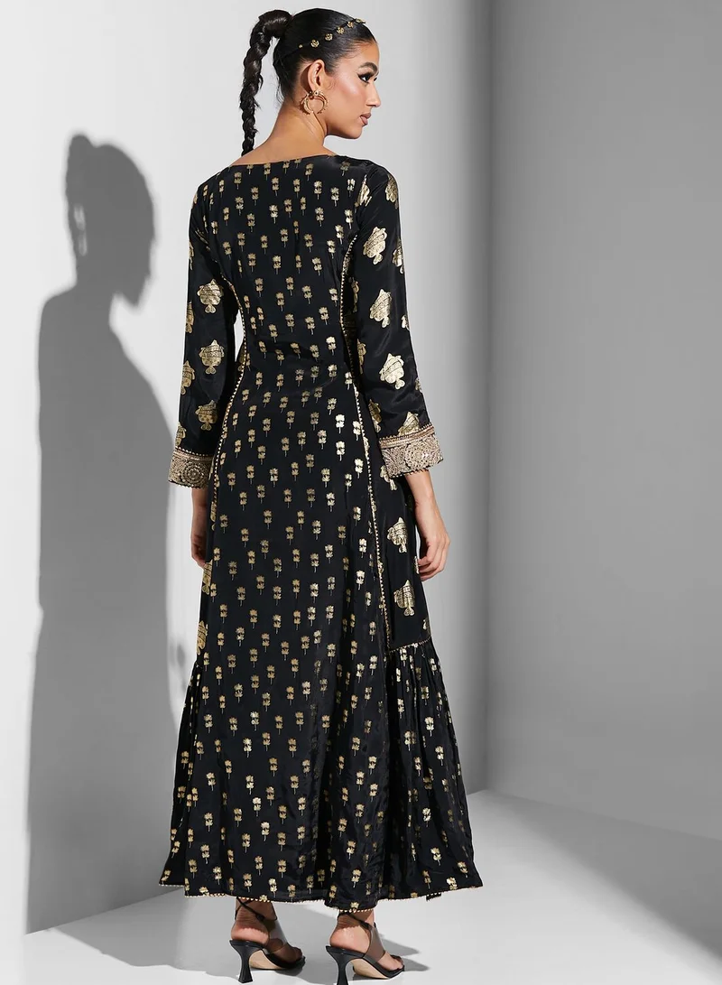 masaba Tiered Sequin Detail Dress