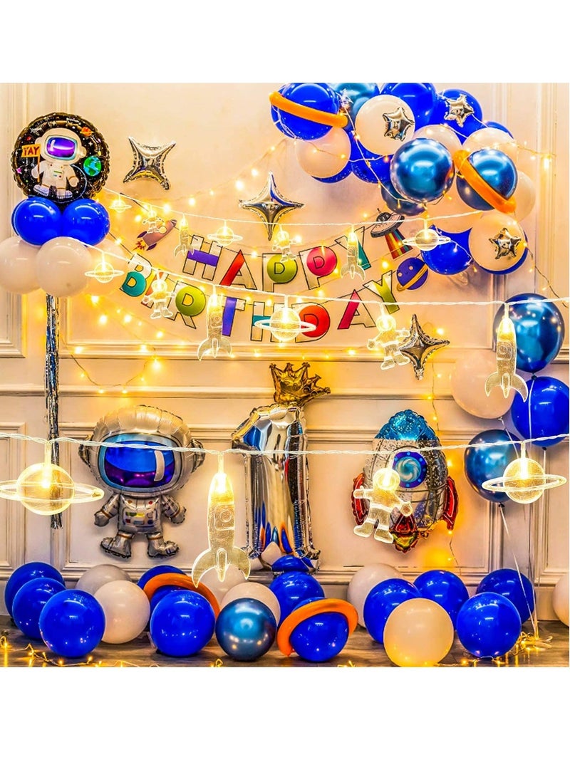 كابتن تيك LED String Light, 20 Astronaut Spaceship Rocket Pendants Holiday Party Lights Outerspace Decor Wedding Around the Garden Patio Warm White - Image 5