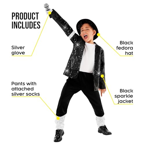 Morph Popstar Costume for Kids, 80s Disco Outfits for Boys, Retro Costume Boys, 80s Party Wear, Halloween Costumes for Kids, Small - Image 3