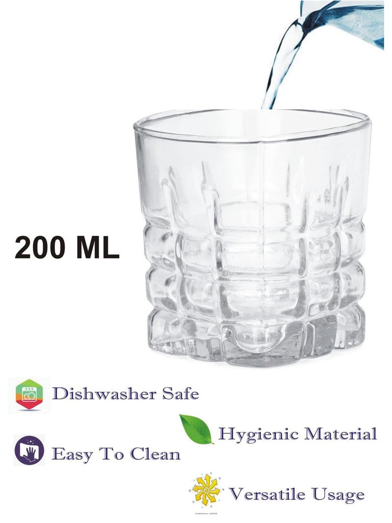 Somil Clear Elegance Timeless Glass Designs for Every Occasion 200 ml Capacity Pack of 4 Size 8 X 75 X 75 Cm - Image 4