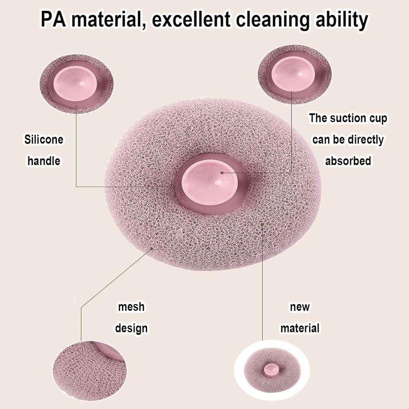 ALESSO ALESSO Bath Shower Loofah Sponge Pouf Body Scrubber Exfoliator Bathing Round Loofah for Men and Women Ultra Soft Round Bath Sponge Loofah Multi Colour PACK OF 1  - Image 2