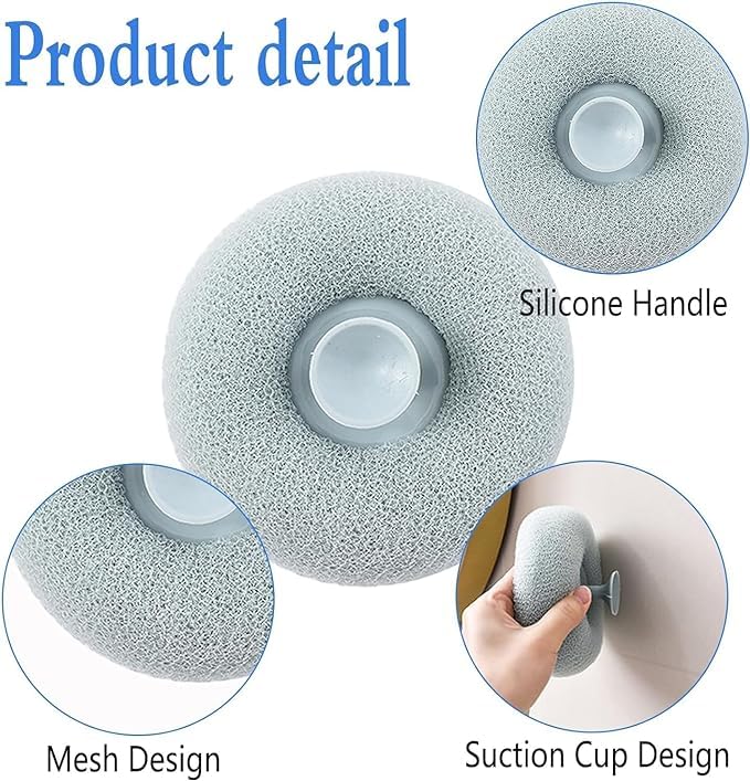 ALESSO ALESSO Bath Shower Loofah Sponge Pouf Body Scrubber Exfoliator Bathing Round Loofah for Men and Women Ultra Soft Round Bath Sponge Loofah Multi Colour PACK OF 1  - Image 5