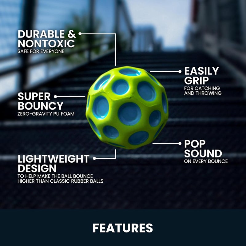 Waboba Moon Ball Gradient Hyper Bouncy Ball - All Ages Extreme Bounce and Fun - Super High Bouncing Ball Perfect for Active Play and Outdoor Games - Undersea - Image 4