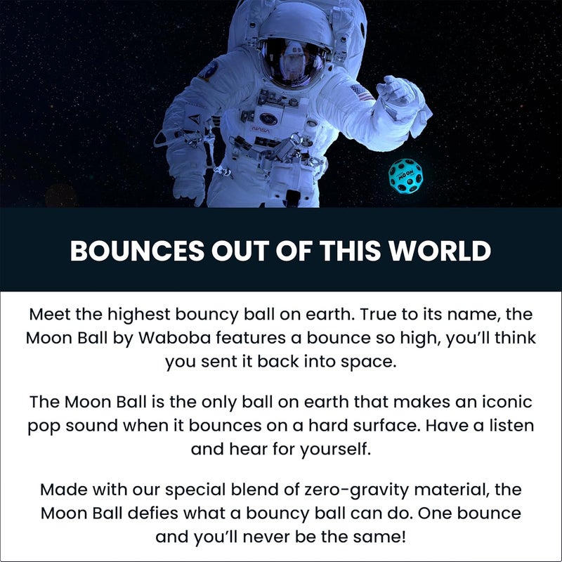 Waboba Moon Ball Gradient Hyper Bouncy Ball - All Ages Extreme Bounce and Fun - Super High Bouncing Ball Perfect for Active Play and Outdoor Games - Undersea - Image 3