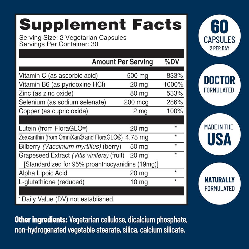VisiVite AREDS 2 Eye Vitamins  VisiVite Vitamins for Eye Health Without Vitamin E  Eye Vitamins for Seniors  Lutein and Zeaxanthin Supplements  60 Capsules - Image 5