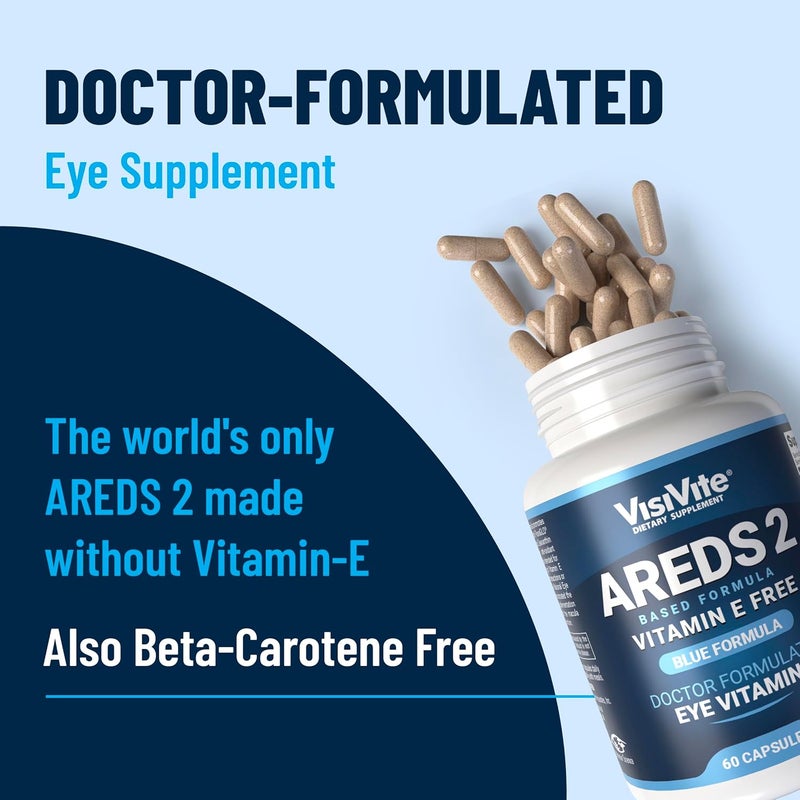 VisiVite AREDS 2 Eye Vitamins  VisiVite Vitamins for Eye Health Without Vitamin E  Eye Vitamins for Seniors  Lutein and Zeaxanthin Supplements  60 Capsules - Image 3