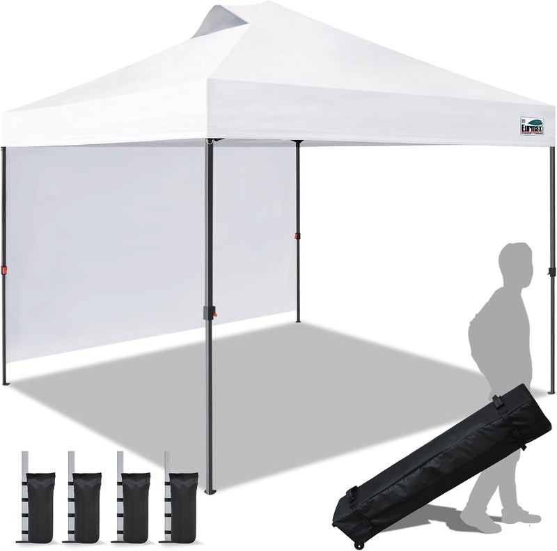 Eurmax USA NOMATTER ONE-Person Open&Close Pop Up Canopy Tent,Portable Shelter Canopy for Outdoor Events,Instant Canopies,Bonus 4 Sand Bags(10x10,White) - Image 1