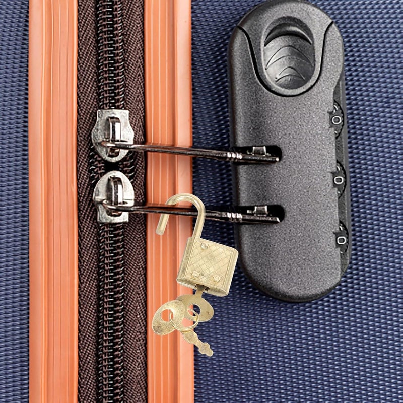 10Pcs Mini Zinc Alloy Suitcase Padlocks with Keys, Rustproof Multifunction Safety Locks for Luggage, Drawers, and Notebooks, Compact Household Security Locks in Gold - Image 3
