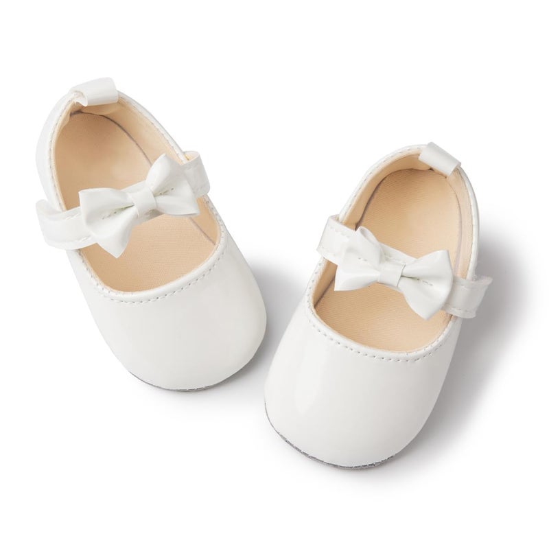 Meckior Infant Baby Girls Soft Sole Bowknot Princess Wedding Dress Mary Jane Flats Shoes Easter Light Baby Sneaker Shoes - Image 1