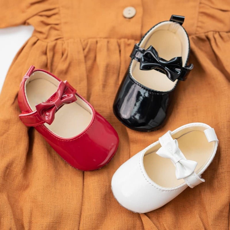 Meckior Infant Baby Girls Soft Sole Bowknot Princess Wedding Dress Mary Jane Flats Shoes Easter Light Baby Sneaker Shoes - Image 4