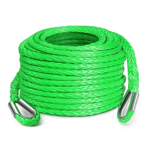 DAYDOOR Winch Rope Extension, 1/4'' x 50ft Synthetic Winch Extension Rope, 10,000 Lbs Winch Extension Line for Off Road Vehicle ATV UTV(Green) - Image 1