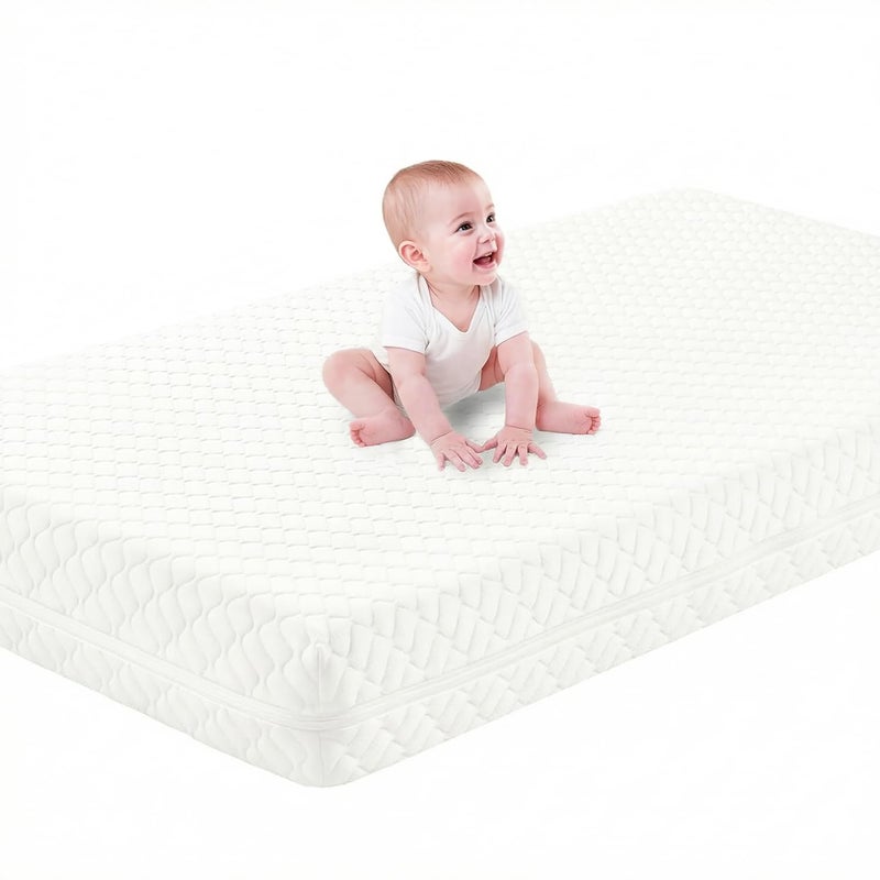 SCHNAUZER HOME Crib Mattress, Dual-Sided Breathable Baby and Toddler Memory Foam Mattress with Removable and Washable Cover, 100% Knitted Fabric, Fits Standard Cribs and Toddler Beds, 52" x 28" x 5" - Image 1
