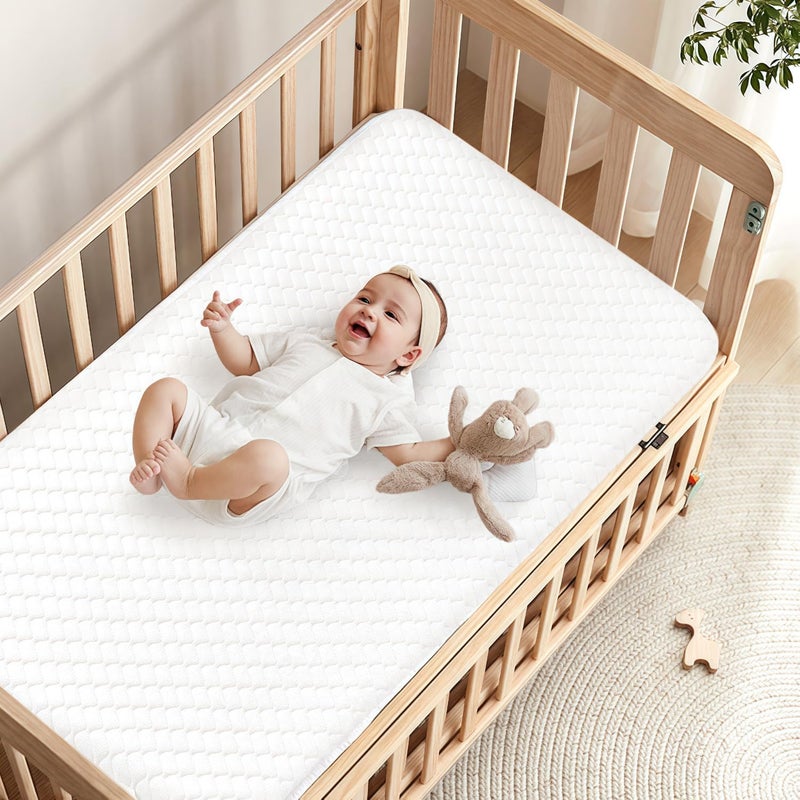 SCHNAUZER HOME Crib Mattress, Dual-Sided Breathable Baby and Toddler Memory Foam Mattress with Removable and Washable Cover, 100% Knitted Fabric, Fits Standard Cribs and Toddler Beds, 52" x 28" x 5" - Image 5