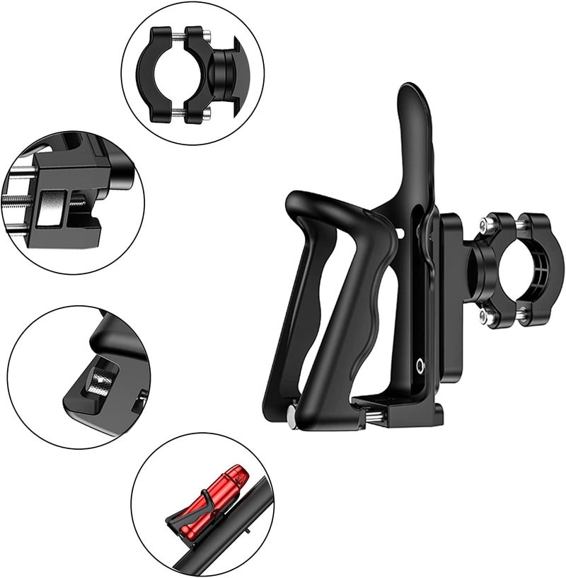 Yellowfin Bike Cup Holder, Motorcycle Water Bottle Holder 360° Rotation Adjust Bicycle Handlebar Water Bottle Cages, Expandable Design Drink Holder for Bicycle, Motorcycle, ATV, Stroller & Wheelchair - Image 5