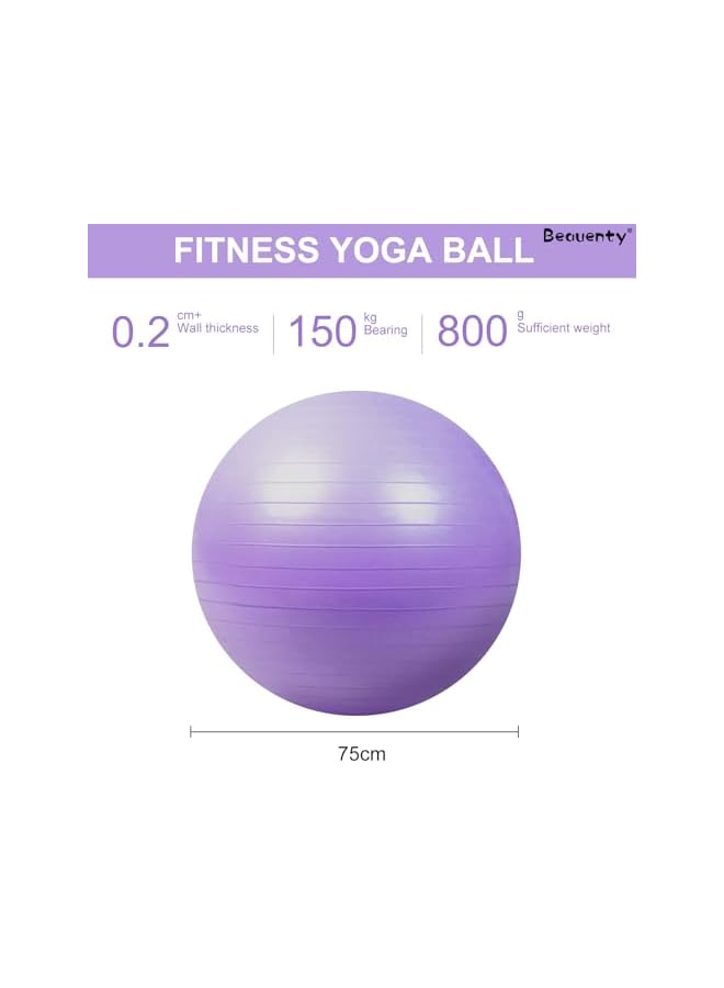 Beauenty 75 Centimetre Premium Yoga Ball for Safe and Effective Workouts - Anti-Slip, High Load-Bearing, and Versatile Exercise Equipment - Image 2