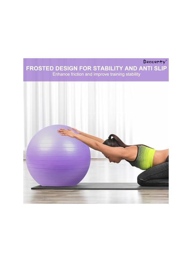 Beauenty 75 Centimetre Premium Yoga Ball for Safe and Effective Workouts - Anti-Slip, High Load-Bearing, and Versatile Exercise Equipment - Image 5