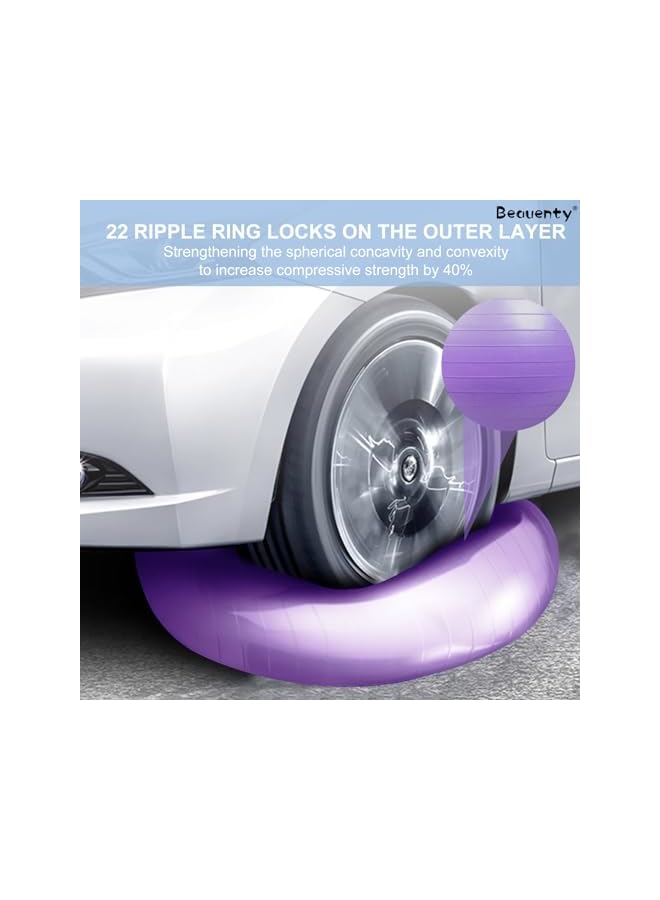 Beauenty 75 Centimetre Premium Yoga Ball for Safe and Effective Workouts - Anti-Slip, High Load-Bearing, and Versatile Exercise Equipment - Image 4