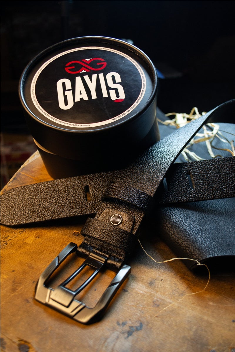 Gayış Special Oval Boxed Buffalo Leather Men's Jeans Trouser Belt Gift Dowry Belt  - Image 3