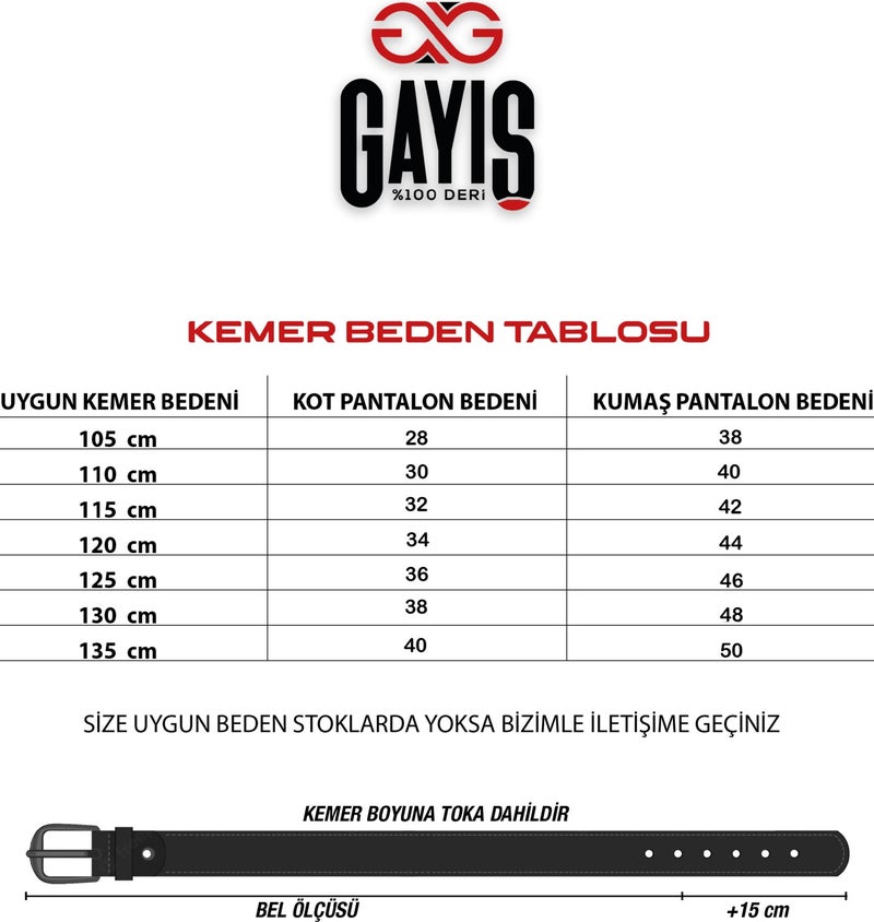 Gayış Special Oval Boxed Buffalo Leather Men's Jeans Trouser Belt Gift Dowry Belt  - Image 2