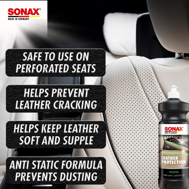 SONAX Profiline Leather Care | Nourishing Leather Conditioner with UV Protection | Prevents Cracking & Drying | Hydrophobic Surface Repels Dirt, Dust, & Water | 282300 | 1L - Image 5