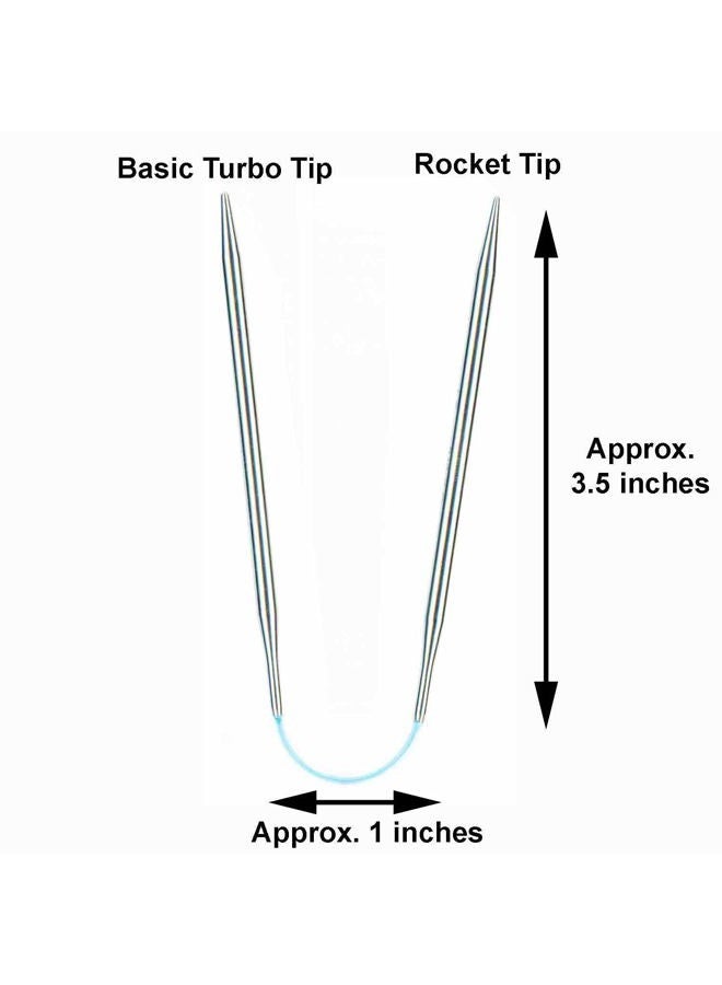 addi Knitting Needle FlexiFlips Double Pointed White-Bronze Skacel Exclusive Blue Cord 8 inch (20cm) (Set of 3) Bundle with 10 Artsiga Crafts Stitch Markers Size-US-01-(2.5mm) AD-AB-160-8-01 - Image 3