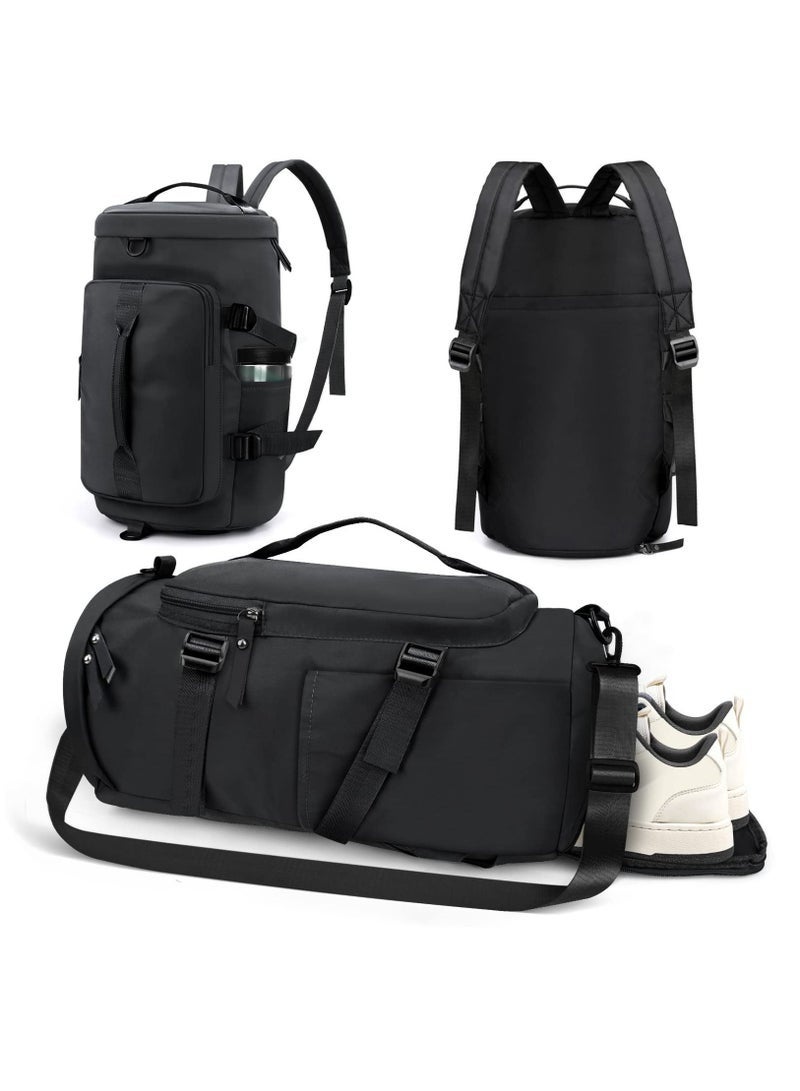 Arabest Men's and Women's Gym Bag Travel Backpack Carry-on Backpack Waterproof Hiking Backpack Sports Backpack Black - Image 1