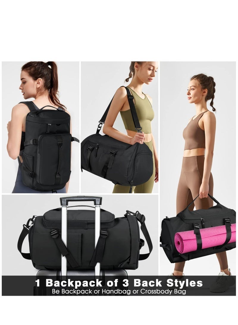 Arabest Men's and Women's Gym Bag Travel Backpack Carry-on Backpack Waterproof Hiking Backpack Sports Backpack Black - Image 2