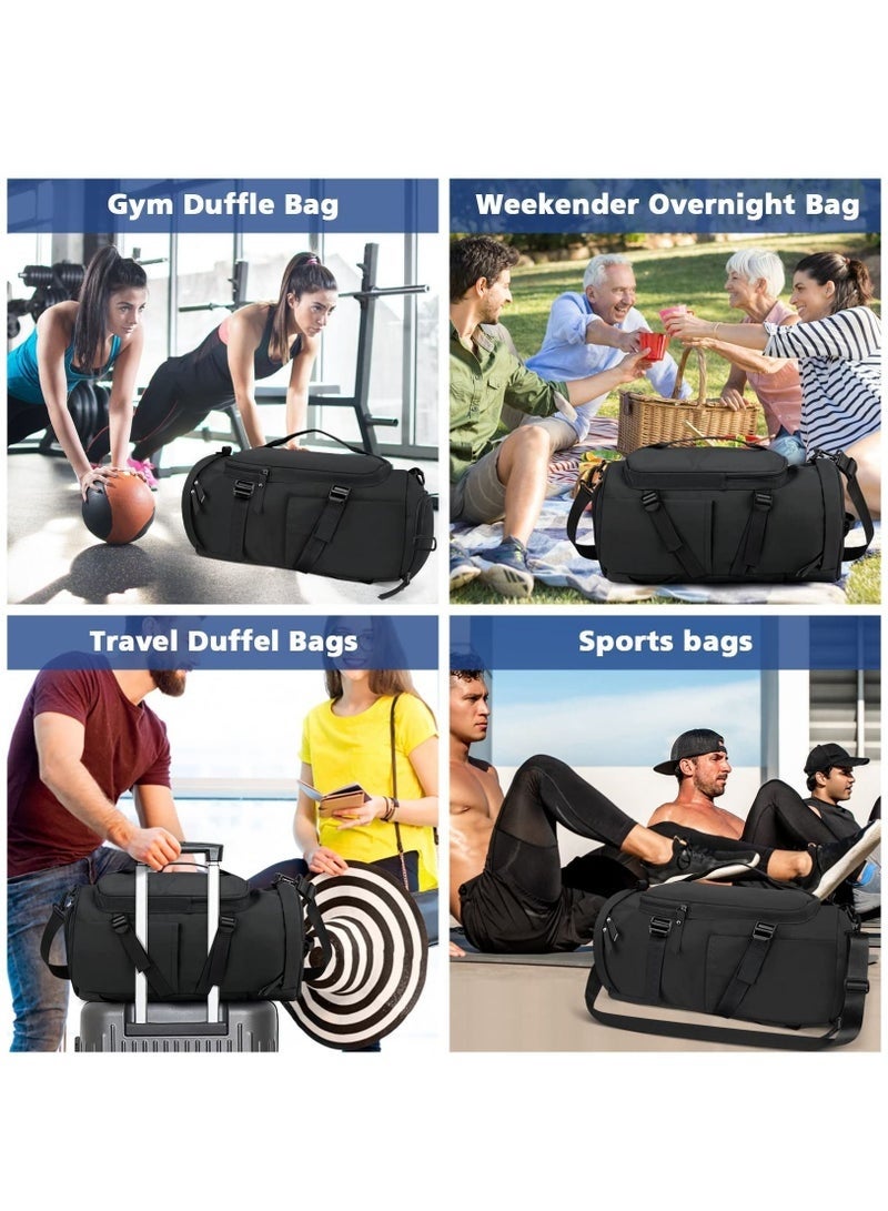 Arabest Men's and Women's Gym Bag Travel Backpack Carry-on Backpack Waterproof Hiking Backpack Sports Backpack Black - Image 5