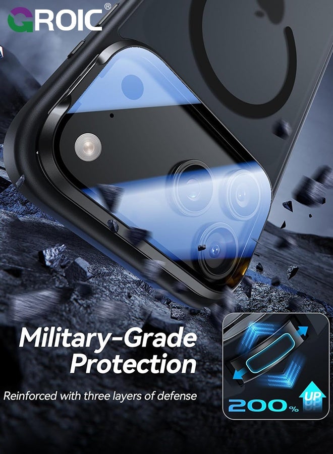 GROIC iPhone 17 Pro 6.3inch Case with Camera Cover Stand,Translucent Magnetic iPhone 17 Pro Phone Cover,Drop Protection  iPhone 17 Pro Phone Shell, iPhone 17 Pro Phone Case 6.3 Inch - Image 5