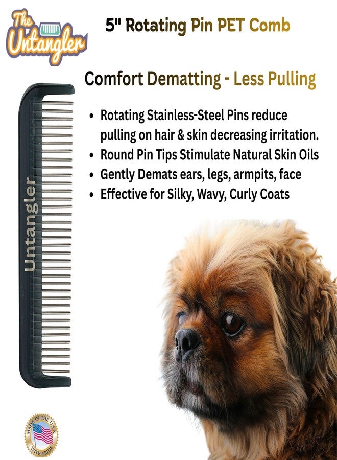 Untangler Pet Comb for easy mat removal (5", Smokey Black) - Image 2
