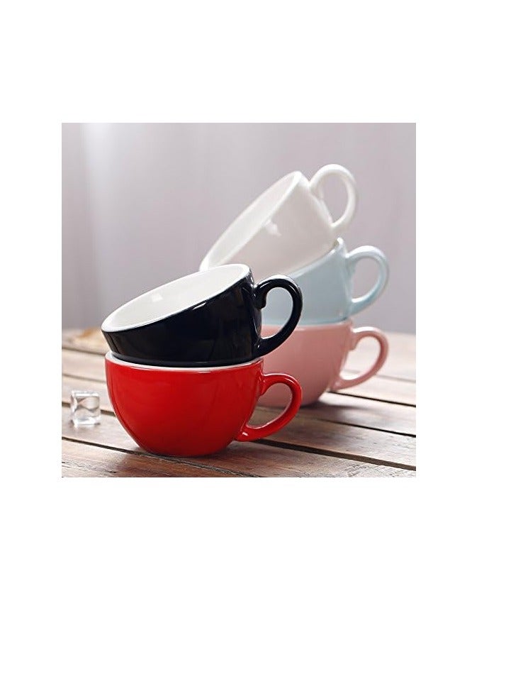 Coffeezone Ceramic Latte Art Cup and Saucer for Latte & Cappuccino & Double Espresso, Mate for Coffee Shop and Barista (Glossy Red, 10.5 oz) - Image 5