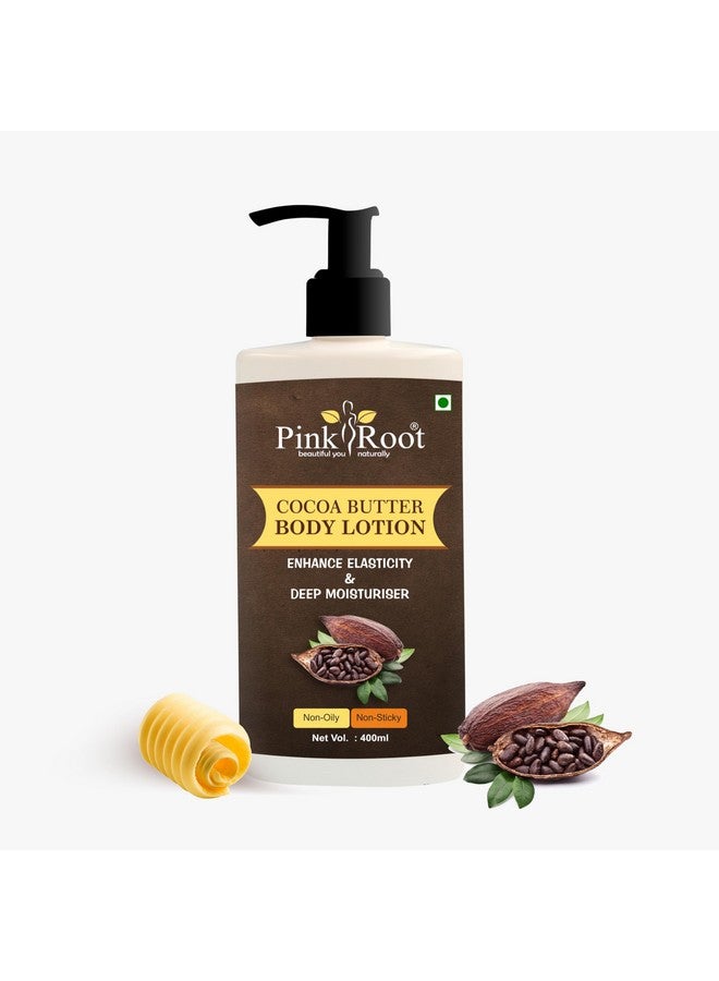 Pink Root Cocoa Butter Body Lotion - protective barrier over skin to hold in moisture 400ml