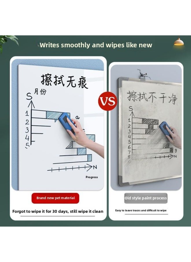 null - Magnetic Whiteboard Stickers Drawing Board Office Meeting Erasable Wall Stickers Home Teaching Graffiti Small Blackboard Does Not Hurt The Wall-Color:Office Whiteboard [special For White Wall Paint] Does Not Damage The Wall - Wood Grain Frame-Specifications:60x120cm [with Office Gift Package] - Image 1