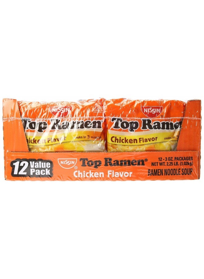 Nissin Oodles Of Noodles Top Ramen Chicken Soup, 36 Oz (Pack Of 12)