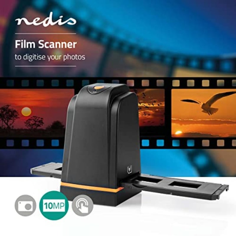 Film Scanner for 35.0 mm film, black plastic housing, 10 MPixel resolution, 1800/3600 DPI scanning, 2-second scan time, USB-powered with included software - Image 2