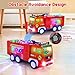 choopheme Fire Truck Toy With Music 4D LED Light Automatic Bump Light Up Toys Firetruck Toys Engine Push Car Toy Vehicle Firefighter Toys Truck for Toddler Kids Toy 3 4 5 Year Old Up Boy Girl Birthday Gift - Image 4