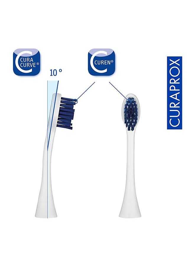 CURAPROX رؤوس فرشاة الأسنان البديلة Curaprox Hydrosonic CHS 300 Power Duo، قطعتان - رؤوس فرشاة الأسنان الكهربائية Curaprox / رؤوس فرشاة الأسنان البديلة - عبوة من قطعتين  - Image 2